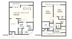 プレール本厚木弐番館 2SLDKの間取り