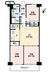 本厚木スカイハイツ 3LDKの間取図画像