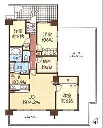 中央林間レジデンス 3SLKの間取図画像