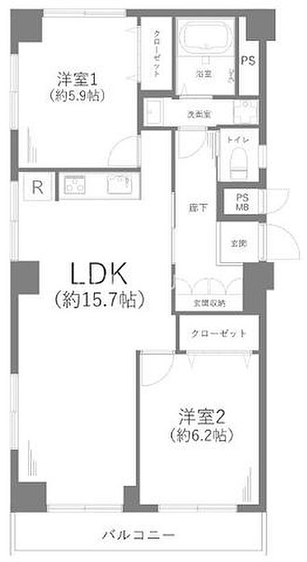 2LDK 間取り