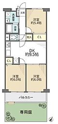 メゾン鹿島台 3DKの間取図画像