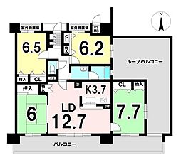 ロイヤルマンション北一色 4LDKの間取図画像