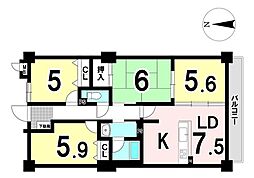 ネオステージ野一色 4LDKの間取図画像