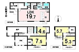 岐阜市岩地1丁目 中古戸建 長森駅 歩15分 4SLDKの間取り