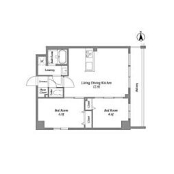 西武新宿線 西武新宿駅 徒歩3分の賃貸マンション 4階2LDKの間取り