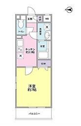 JR山手線 目白駅 徒歩8分の賃貸マンション 2階1Kの間取り