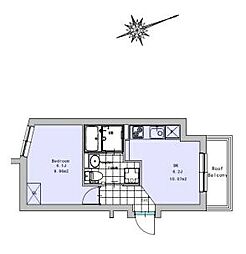 小田急小田原線 代々木八幡駅 徒歩4分の賃貸マンション 5階1DKの間取り