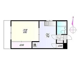 香山ビル 1DKの間取図画像