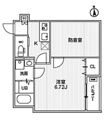 東京メトロ東西線 落合駅 徒歩5分の賃貸アパート 2階1Kの間取り