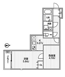 東京メトロ東西線 落合駅 徒歩5分の賃貸アパート 2階1Kの間取り