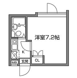 インペリアル高田馬場 1Kの間取図画像