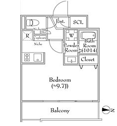 レクシード目白 ワンルームの間取図画像
