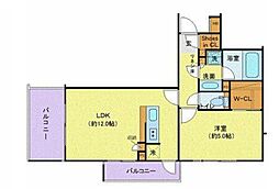 SYFORME東新宿2 1LDKの間取図画像