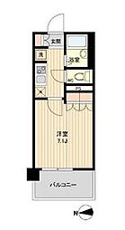 ラクアス東新宿 1Kの間取図画像