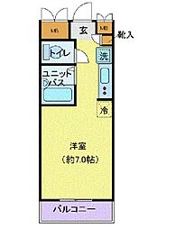 アルス・ヤマナガ ワンルームの間取図画像