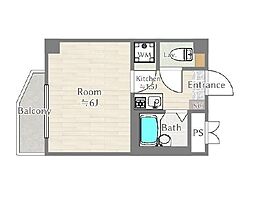 リバーサイドレジデンス中井 1Kの間取図画像