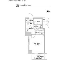 PRIMEURBAN目白 1Kの間取図画像