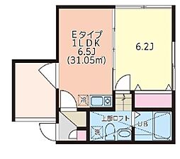アートフル中井 1DKの間取図画像
