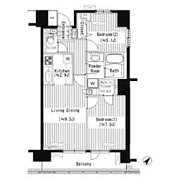 プライムアーバン東中野コート 2LDKの間取図画像