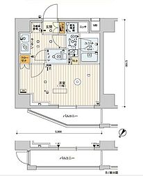 スカイコートヒルズ北新宿 1Kの間取図画像