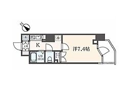 東京メトロ東西線 中野駅 徒歩5分の賃貸マンション 5階1Kの間取り