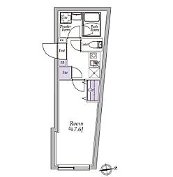JR中央線 高円寺駅 徒歩9分の賃貸マンション 1階1Kの間取り