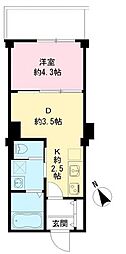 JR総武線 西荻窪駅 徒歩5分の賃貸マンション 2階1DKの間取り