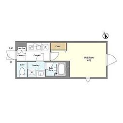 東京メトロ丸ノ内線 方南町駅 徒歩2分の賃貸マンション 1階1Kの間取り