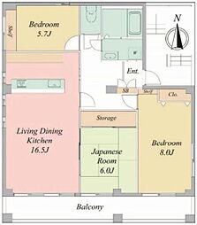西武新宿線 新井薬師前駅 徒歩4分の賃貸アパート 5階3LDKの間取り