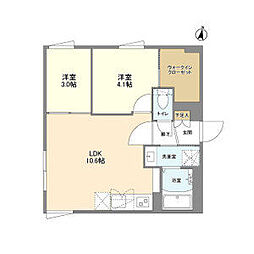 東京メトロ丸ノ内線 方南町駅 徒歩6分の賃貸マンション 1階2LDKの間取り