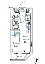 東京メトロ丸ノ内線 中野富士見町駅 徒歩3分の賃貸マンション 1階1DKの間取り