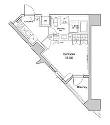 ザ・パークハビオ中野富士見町ガーデン 12階1Kの間取り