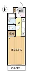 東京メトロ丸ノ内線 南阿佐ケ谷駅 徒歩2分の賃貸マンション 3階ワンルームの間取り