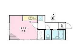東京メトロ丸ノ内線 新高円寺駅 徒歩8分の賃貸アパート 2階1Kの間取り