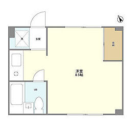 京王井の頭線 吉祥寺駅 徒歩7分の賃貸マンション 2階ワンルームの間取り