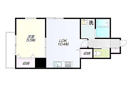JR中央線 阿佐ケ谷駅 徒歩18分の賃貸マンション 1階1LDKの間取り