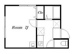 西武新宿線 新井薬師前駅 徒歩10分の賃貸アパート 3階1Kの間取り