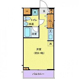 プレール・ドゥーク方南町 ワンルームの間取図画像