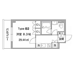 ガーデン中野 1Kの間取図画像