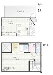 中野区中野3丁目マンション 1LDKの間取図画像