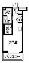 マテリア横浜Ｎｏｒｔｈ 1階ワンルームの間取り