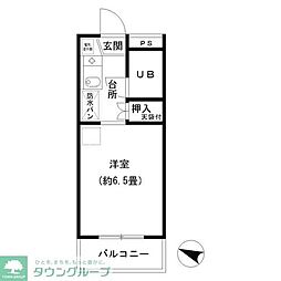 トラストビラ住吉 4階ワンルームの間取り