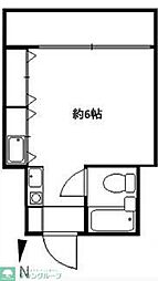 イーストヴィレッジユダ ワンルームの間取図画像