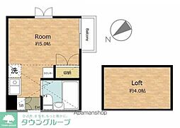 アップルハウス白楽2 ワンルームの間取図画像