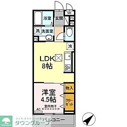 プランドールN1 1LDKの間取図画像