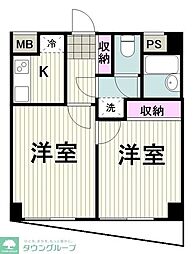 光優エアフォルク大倉山 1DKの間取図画像