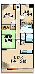 大貫ラガーランド 3LDKの間取図画像