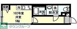 ベイルーム新子安 ワンルームの間取図画像