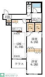 I・S・O NAKAYAMA 2LDKの間取図画像