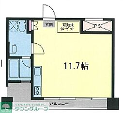北幸ぐうはうす・A ワンルームの間取図画像